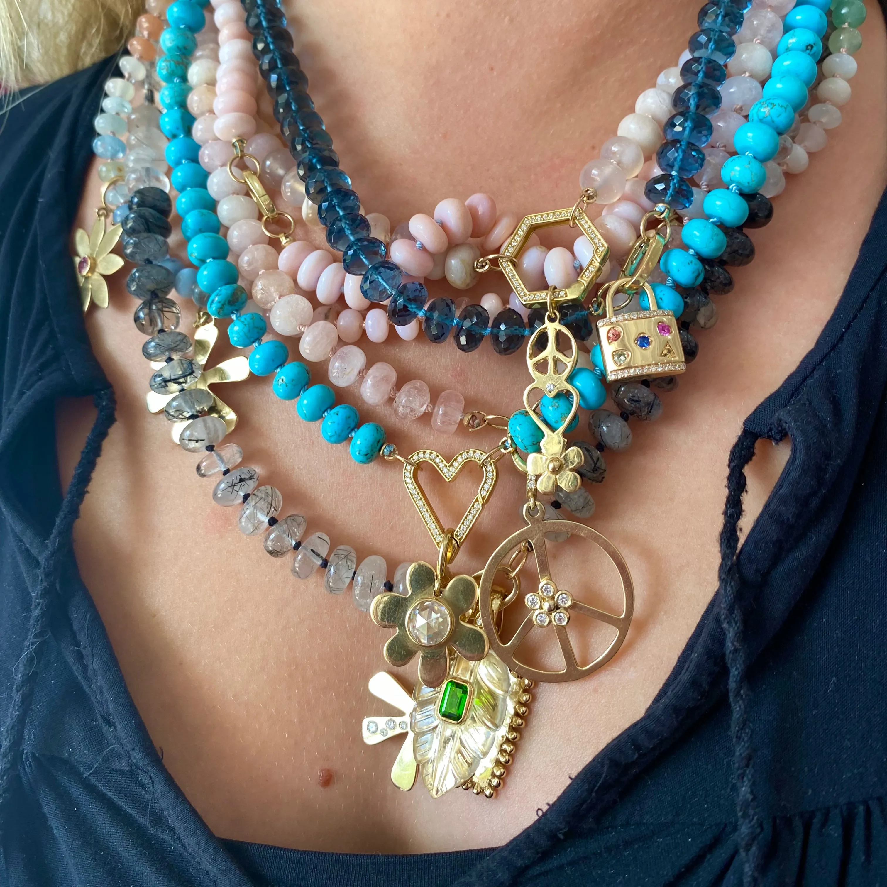 Morganite Gemstone Bead Necklace