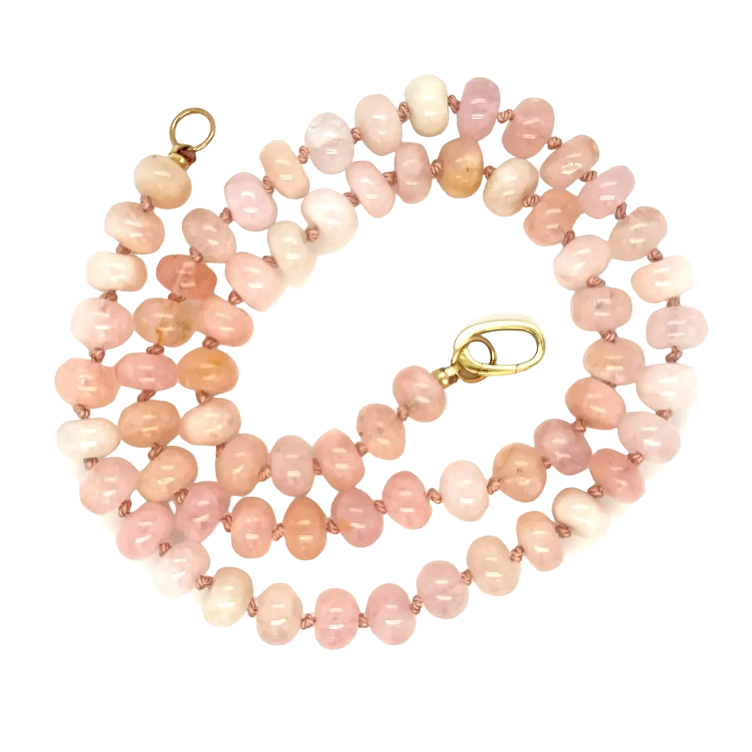 Morganite Gemstone Bead Necklace