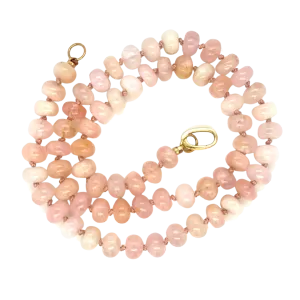Morganite Gemstone Bead Necklace