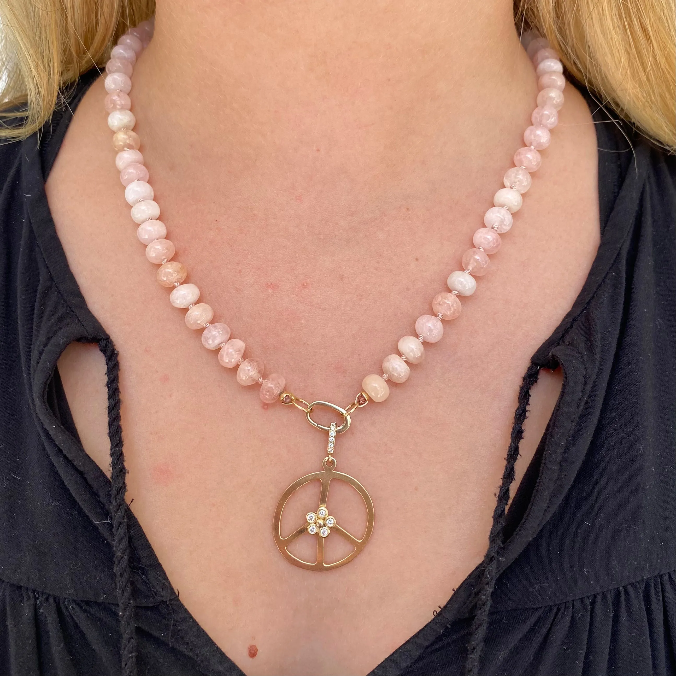 Morganite Gemstone Bead Necklace