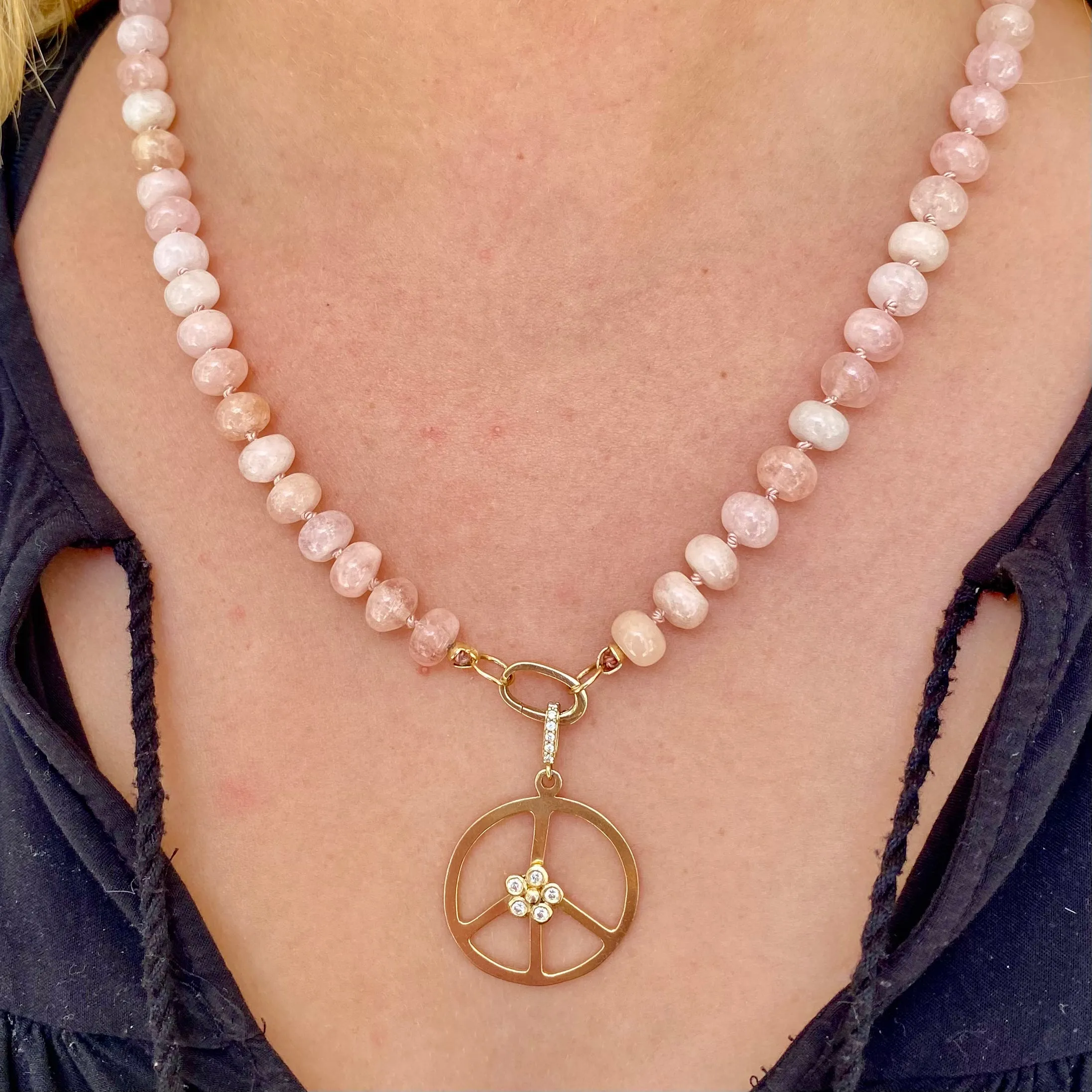 Morganite Gemstone Bead Necklace