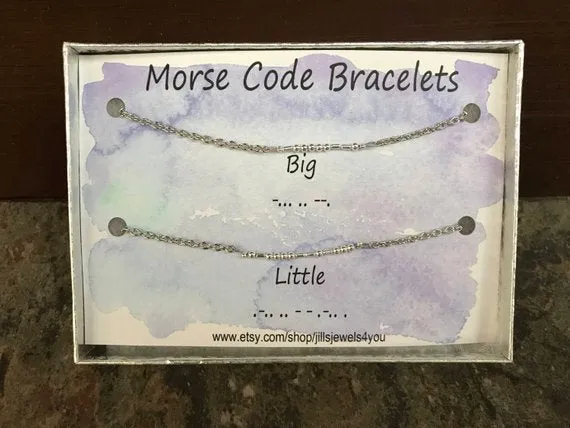 Morse Code Bracelet- Big Little Set
