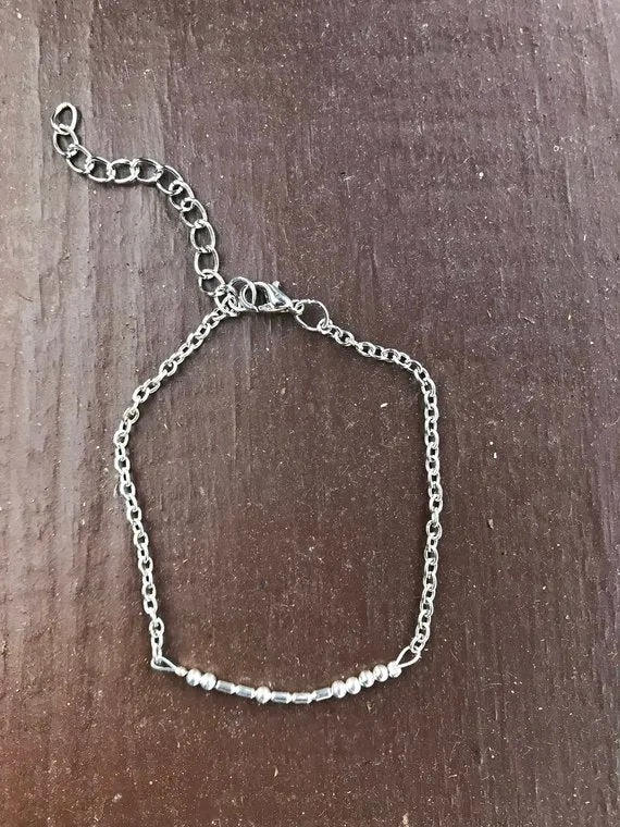 Morse Code Bracelet- Big Little Set