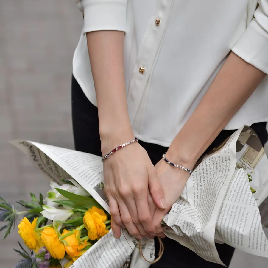 「Morse Code」“C’est la vie” Sapphire Diamond bracelet