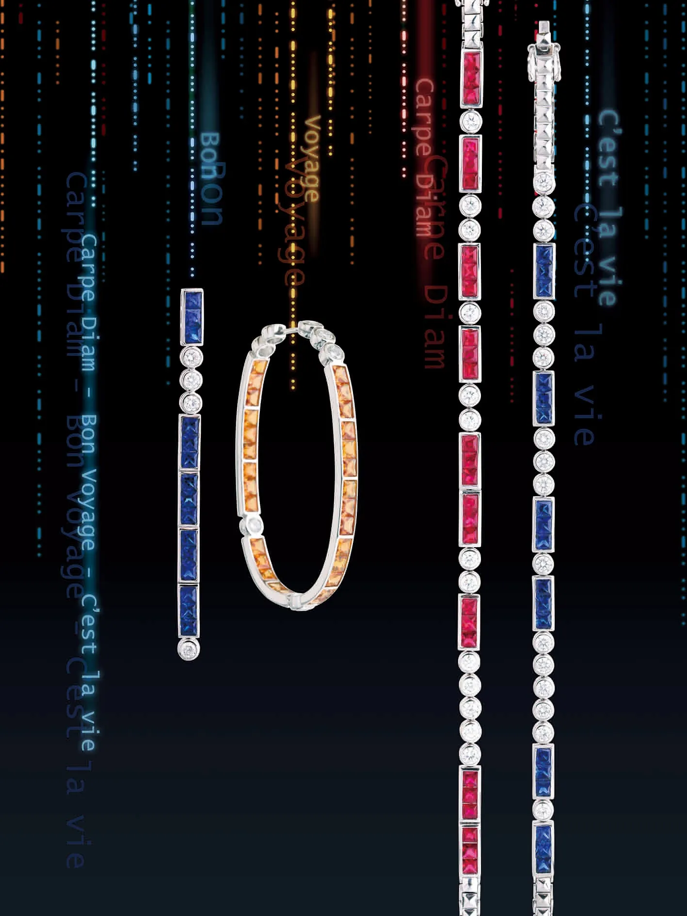 「Morse Code」“C’est la vie” Sapphire Diamond bracelet