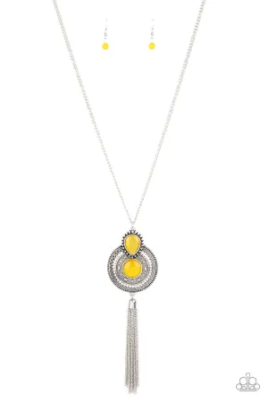 Mountain Mystic Yellow Paparazzi Necklace