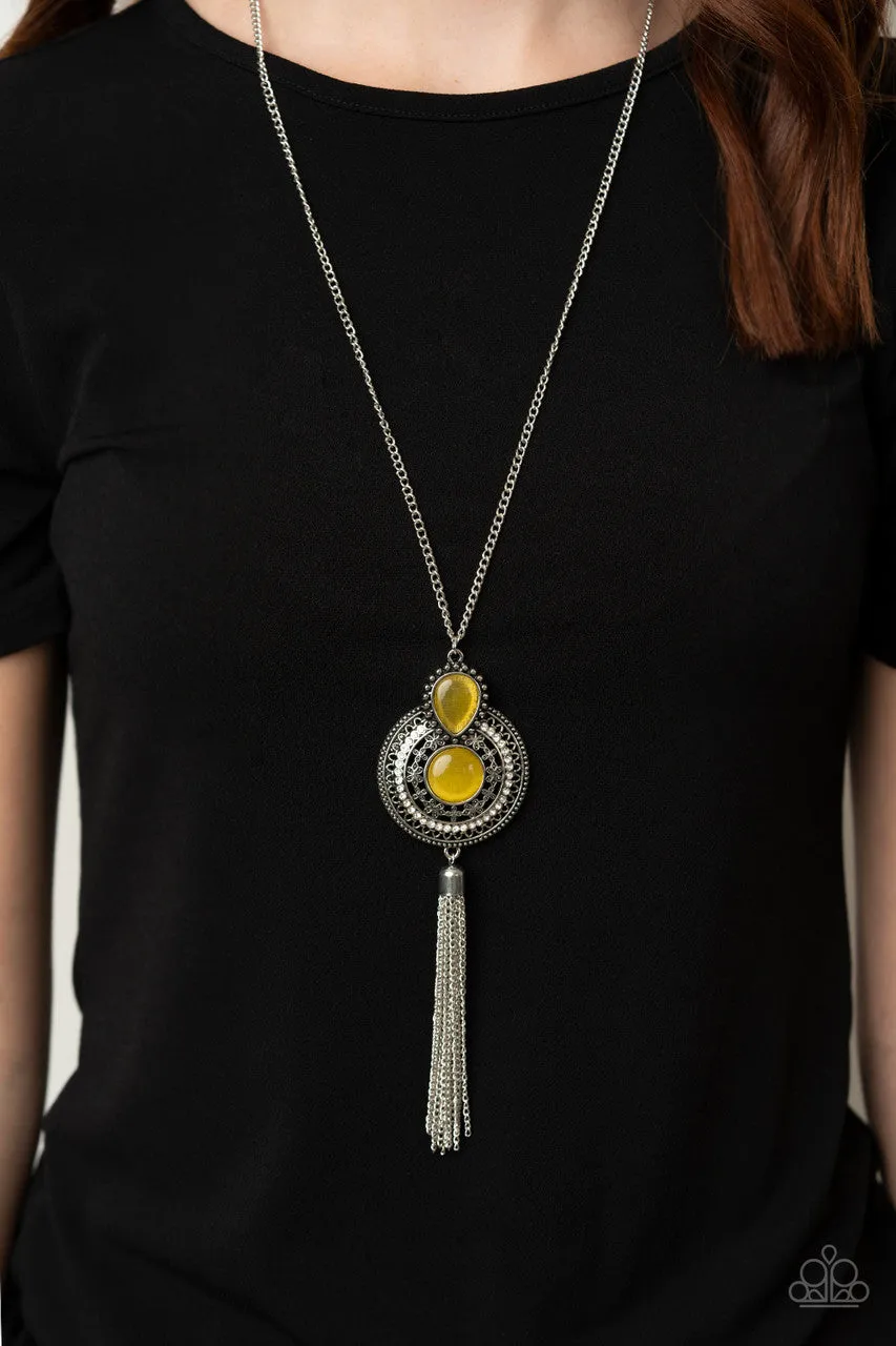 Mountain Mystic Yellow Paparazzi Necklace
