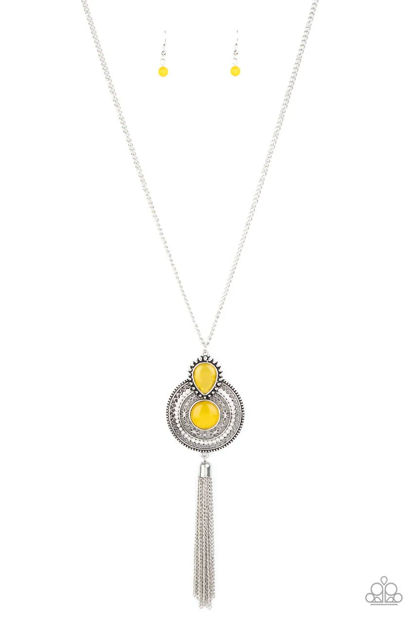 Mountain Mystic Yellow Paparazzi Necklace