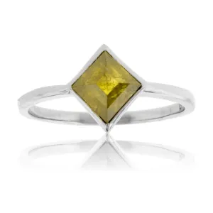 Natural Yellow Diamond Bezel Solitaire Ring
