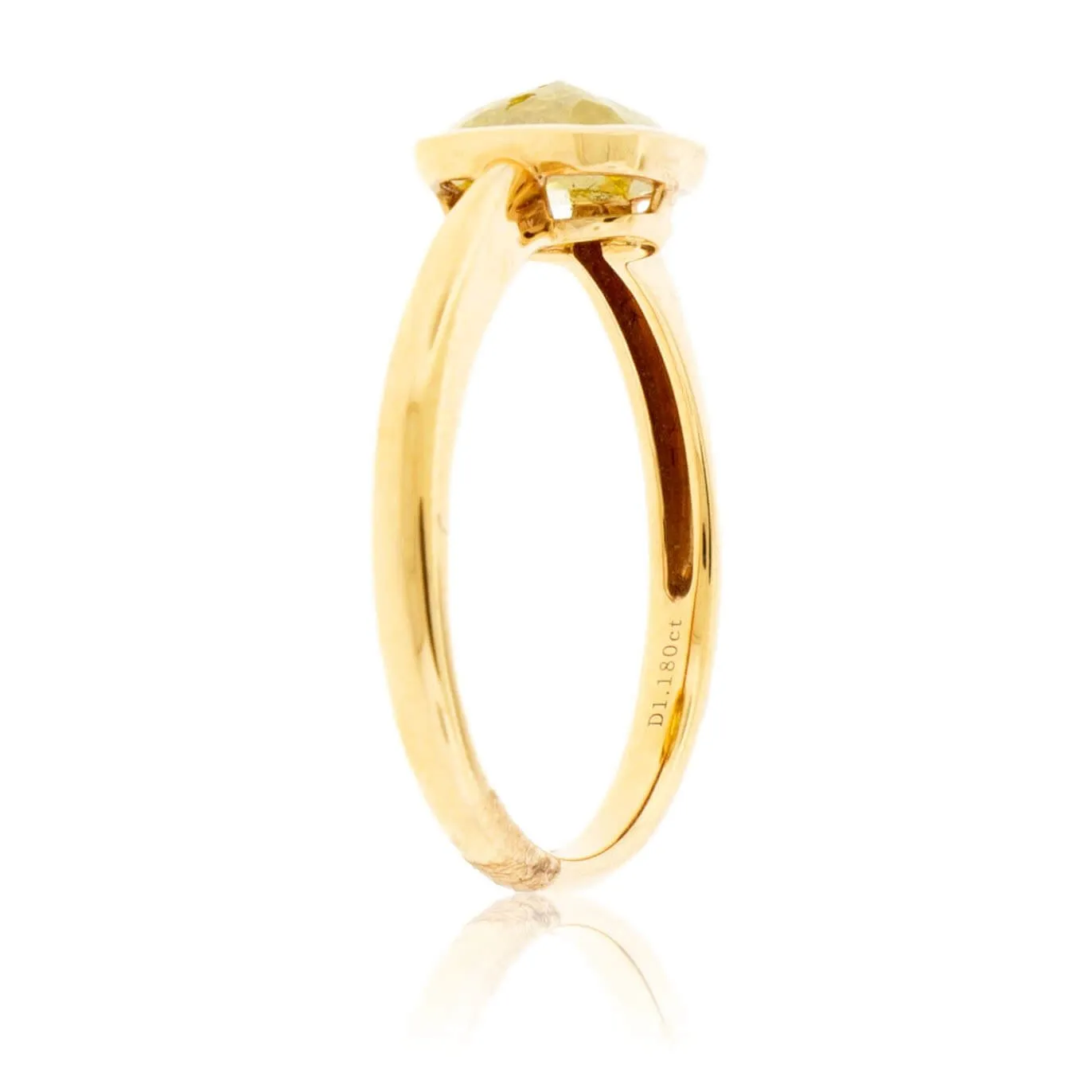 Natural Yellow Diamond Bezel Solitaire Ring
