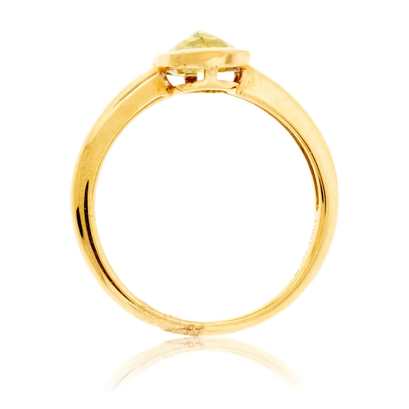 Natural Yellow Diamond Bezel Solitaire Ring