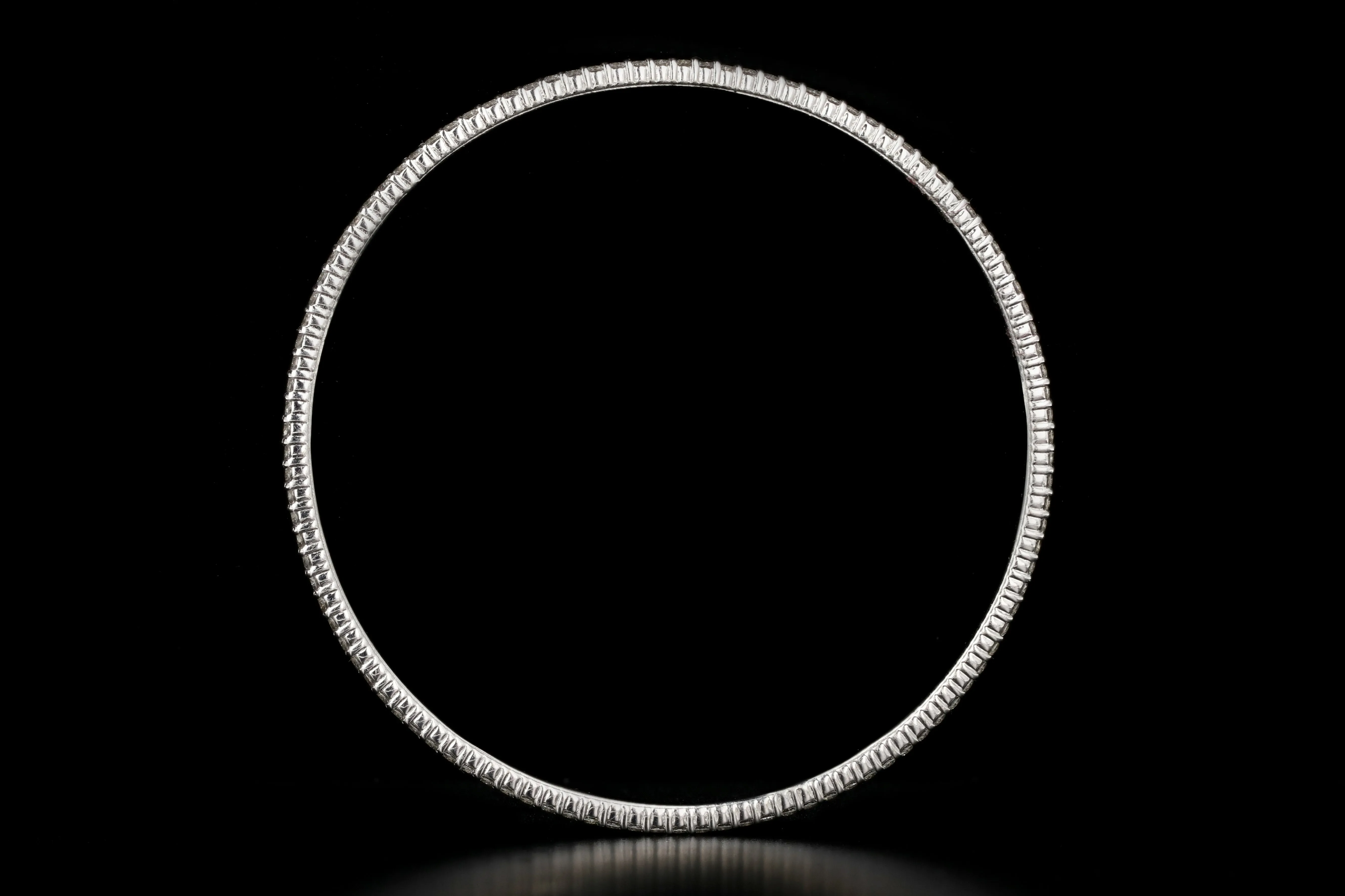 New 14K White Gold 2.87 Carat Diamond Weight Total Bangle