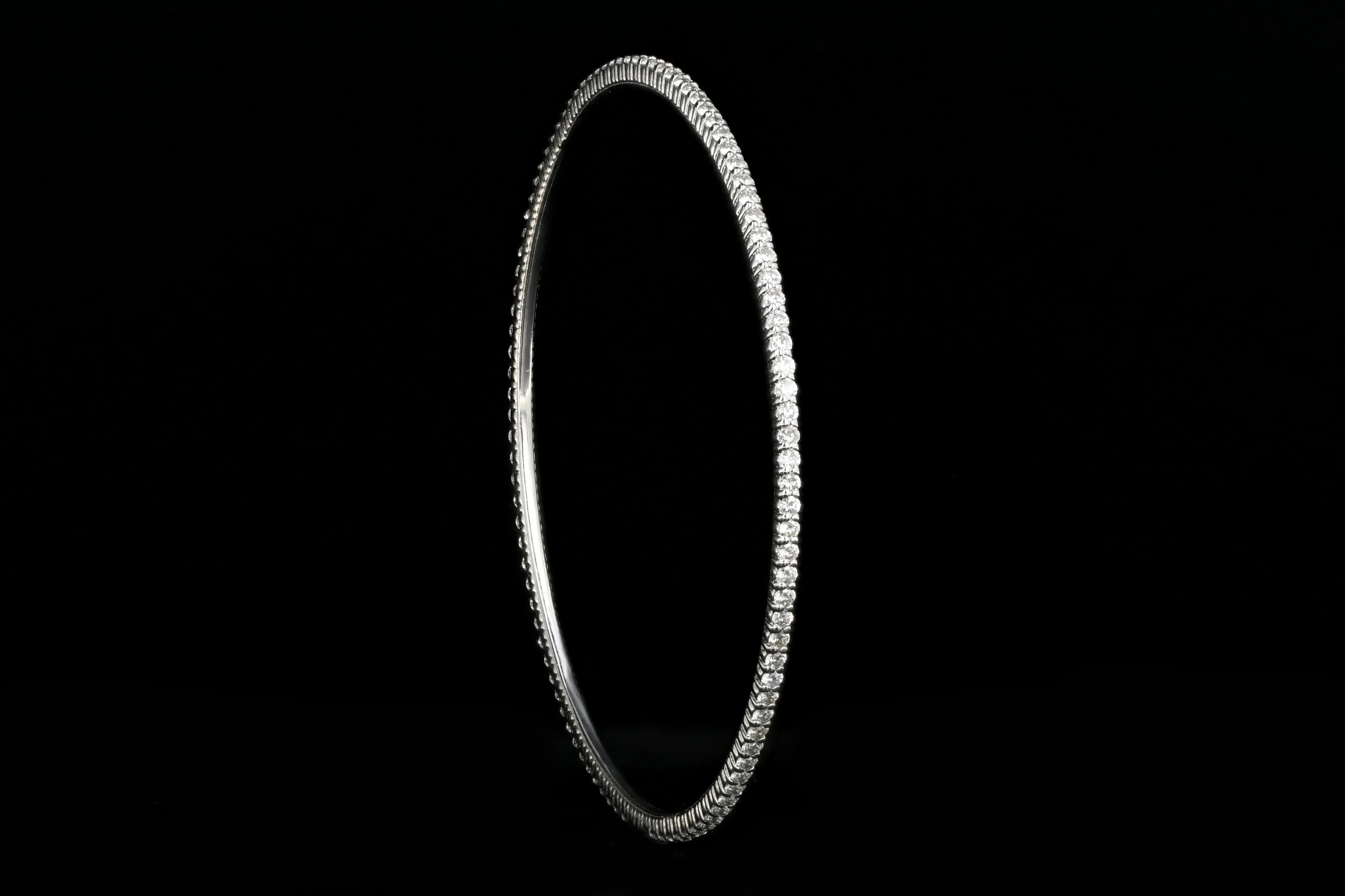 New 14K White Gold 2.87 Carat Diamond Weight Total Bangle