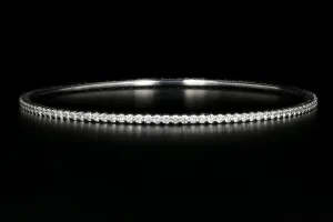 New 14K White Gold 2.87 Carat Diamond Weight Total Bangle