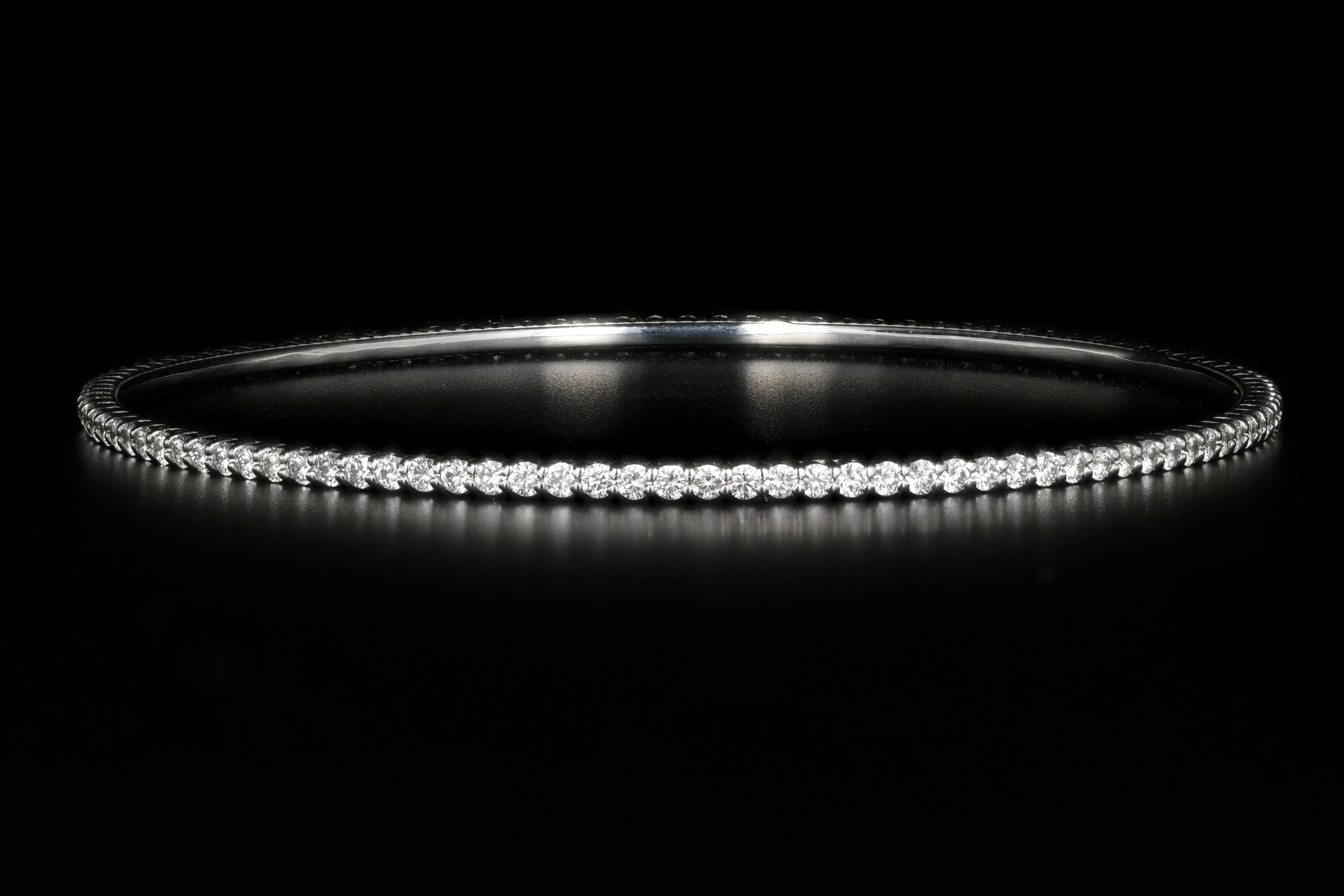 New 14K White Gold 2.87 Carat Diamond Weight Total Bangle