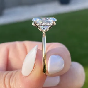 Olivia FLUSH (4.7ct) Oval Moissanite Ring ( ) Hidden Halo