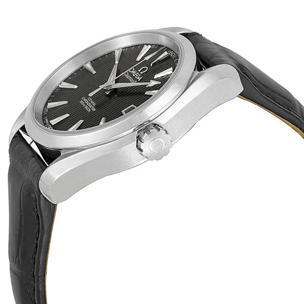 Omega Aqua Terra Black Dial Black Leather Automatic Men's Watch 23113392101001