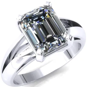 Onica Radiant Center Stone Shaped Split Shank High Setting Cathedral Engagement Ring
