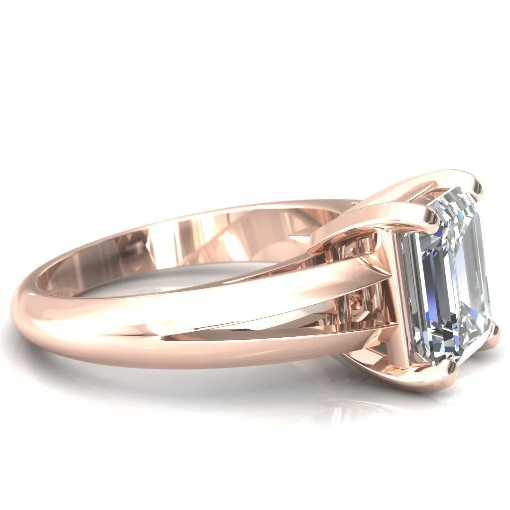 Onica Radiant Center Stone Shaped Split Shank High Setting Cathedral Engagement Ring