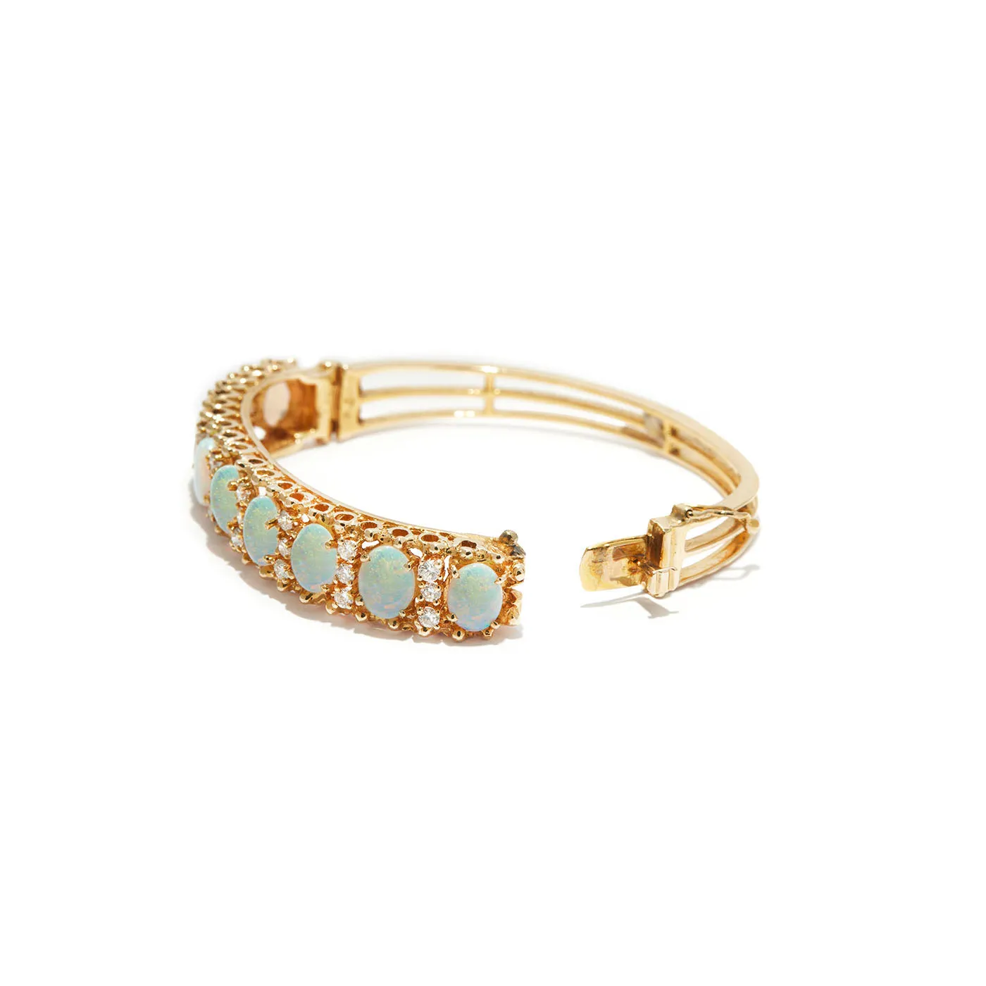 Opal and Diamond Bangle