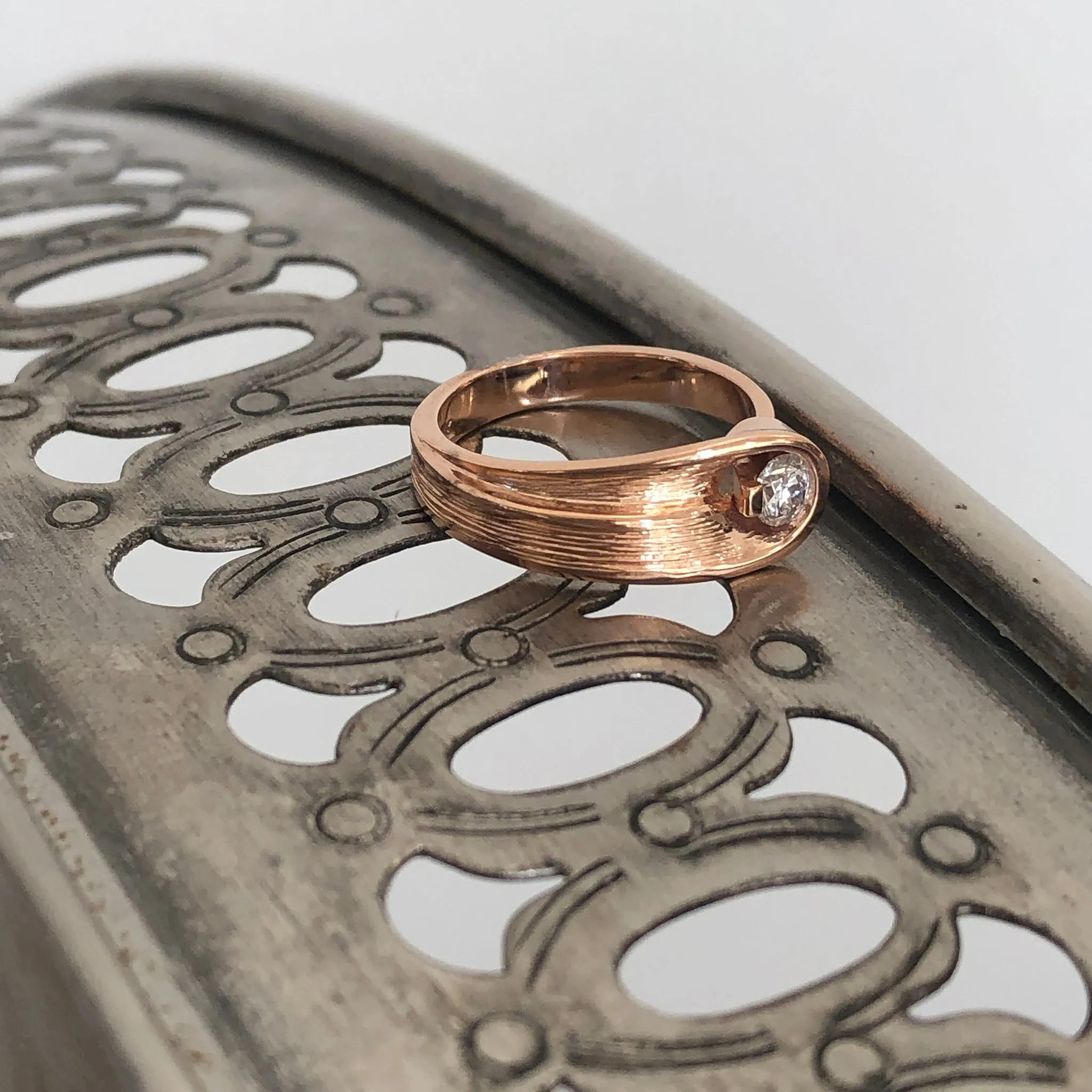 Organic Flow Rose Gold and Diamond Ring