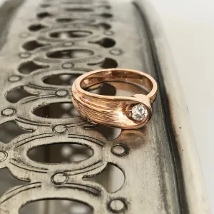 Organic Flow Rose Gold and Diamond Ring