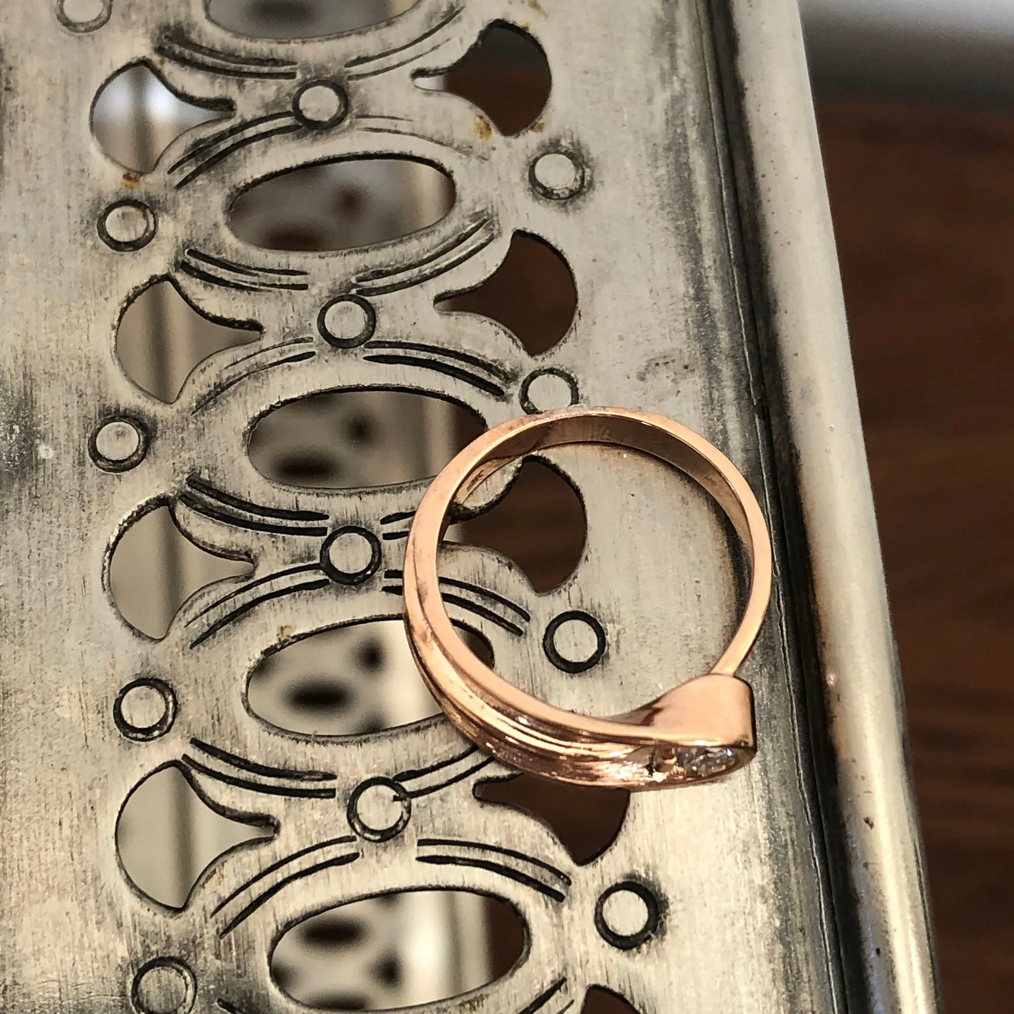 Organic Flow Rose Gold and Diamond Ring