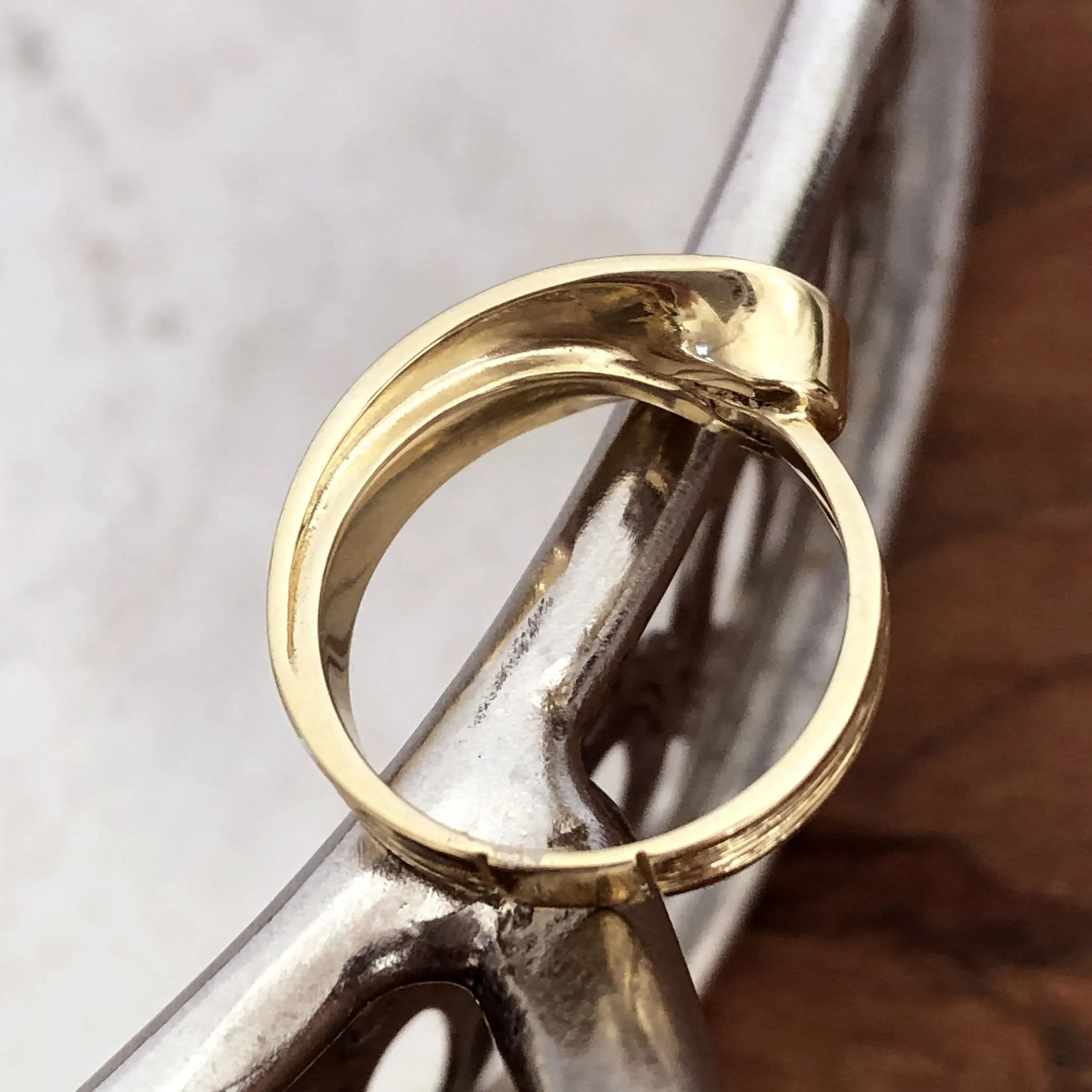 Organic Flow Yellow Gold and Diamond Ring