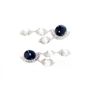 Ouzounian Set Earring 18 Carat WhiteÂ GoldÂ With Sapphire