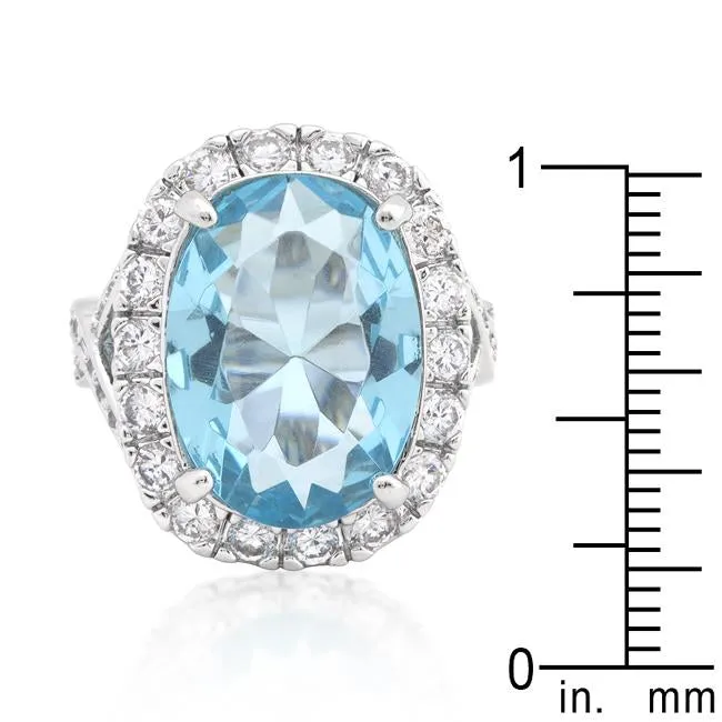 Oval Blue Topaz Cocktail Ring