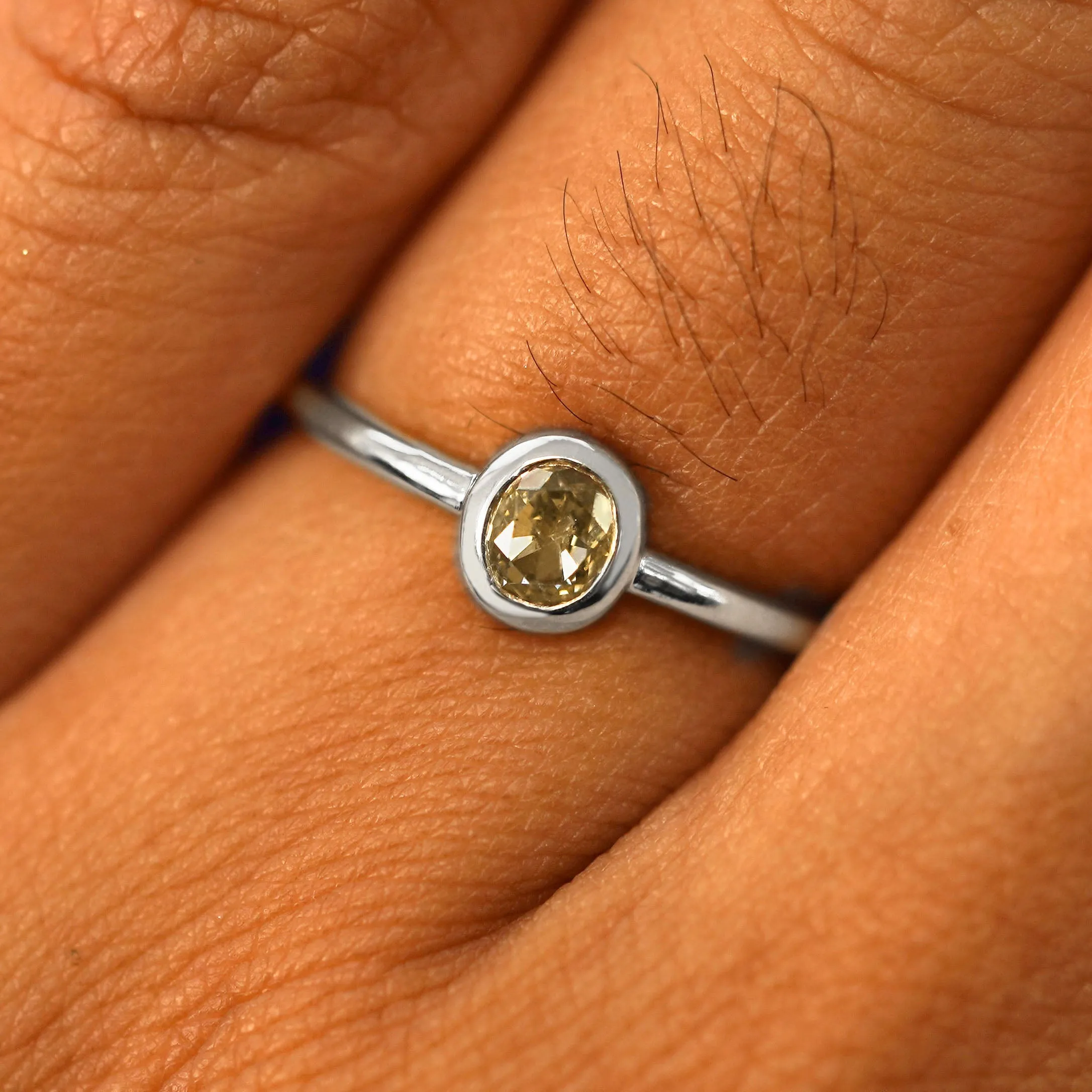 Oval Champagne Diamond Ring