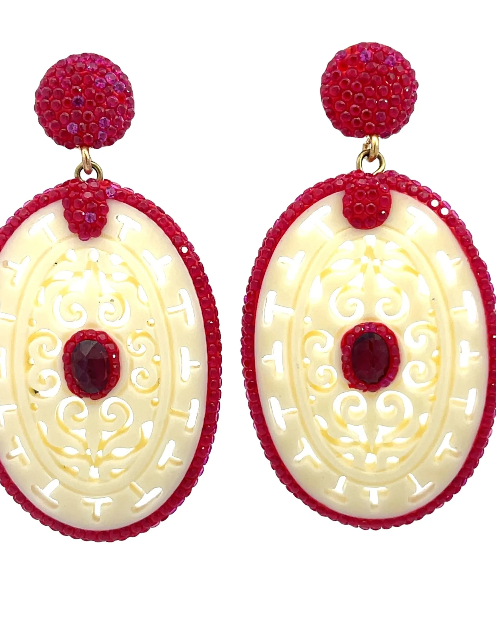 Oval Crystal 925 Sterling Silver Earrings