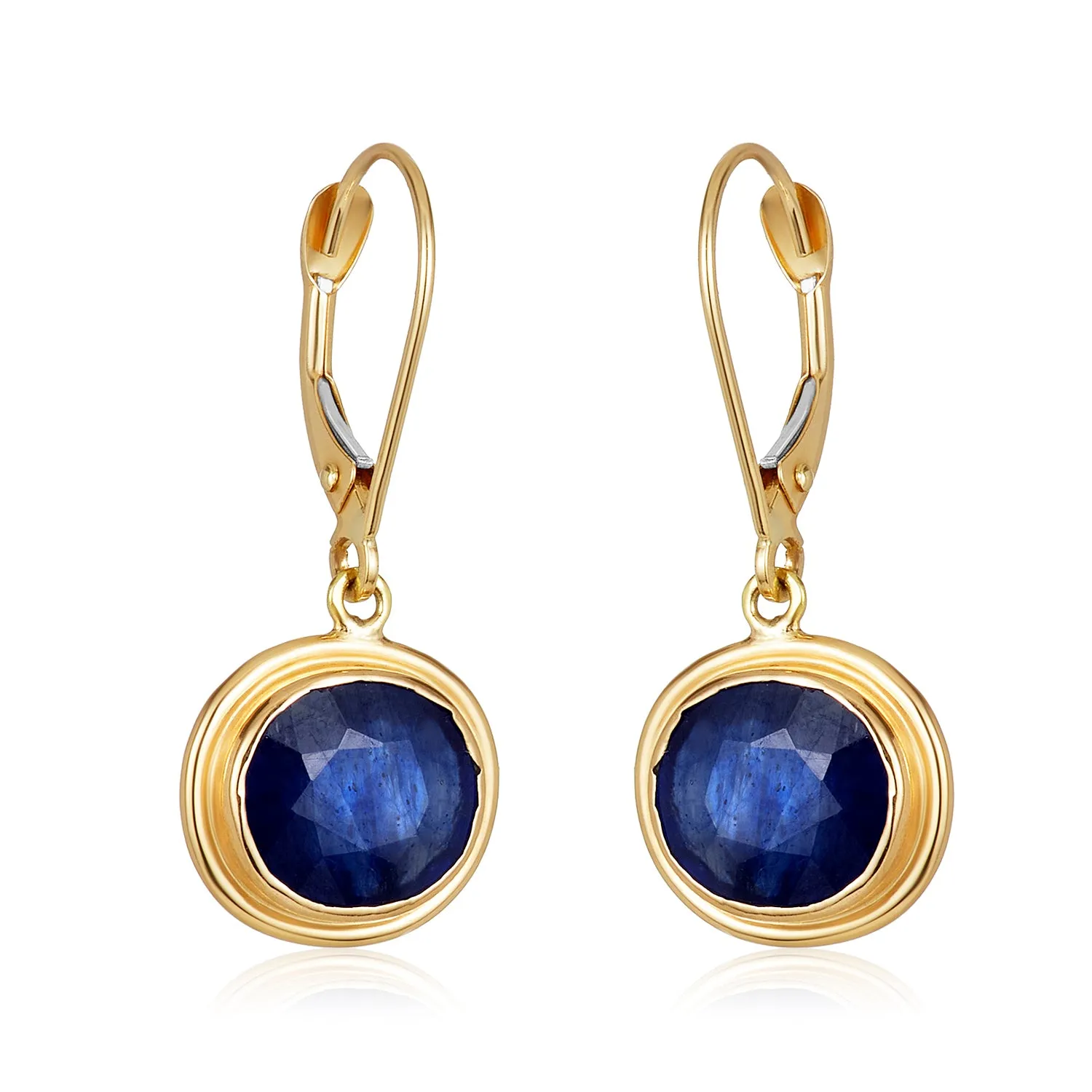 Oval Sapphire Drop Earrings