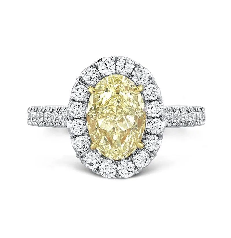 Oval Shaped Yellow Diamond Ring