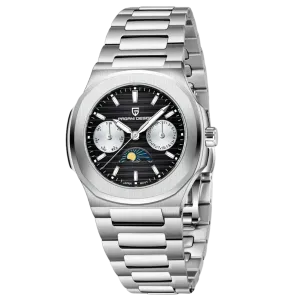 Pagani Design Silver Stainless Steel Black Dial Quartz Watch for Ladies - PD-1786