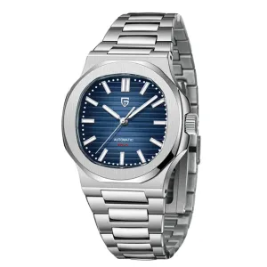 Pagani Design Silver Stainless Steel Blue Dial Automatic Watch for Gents - PD1728