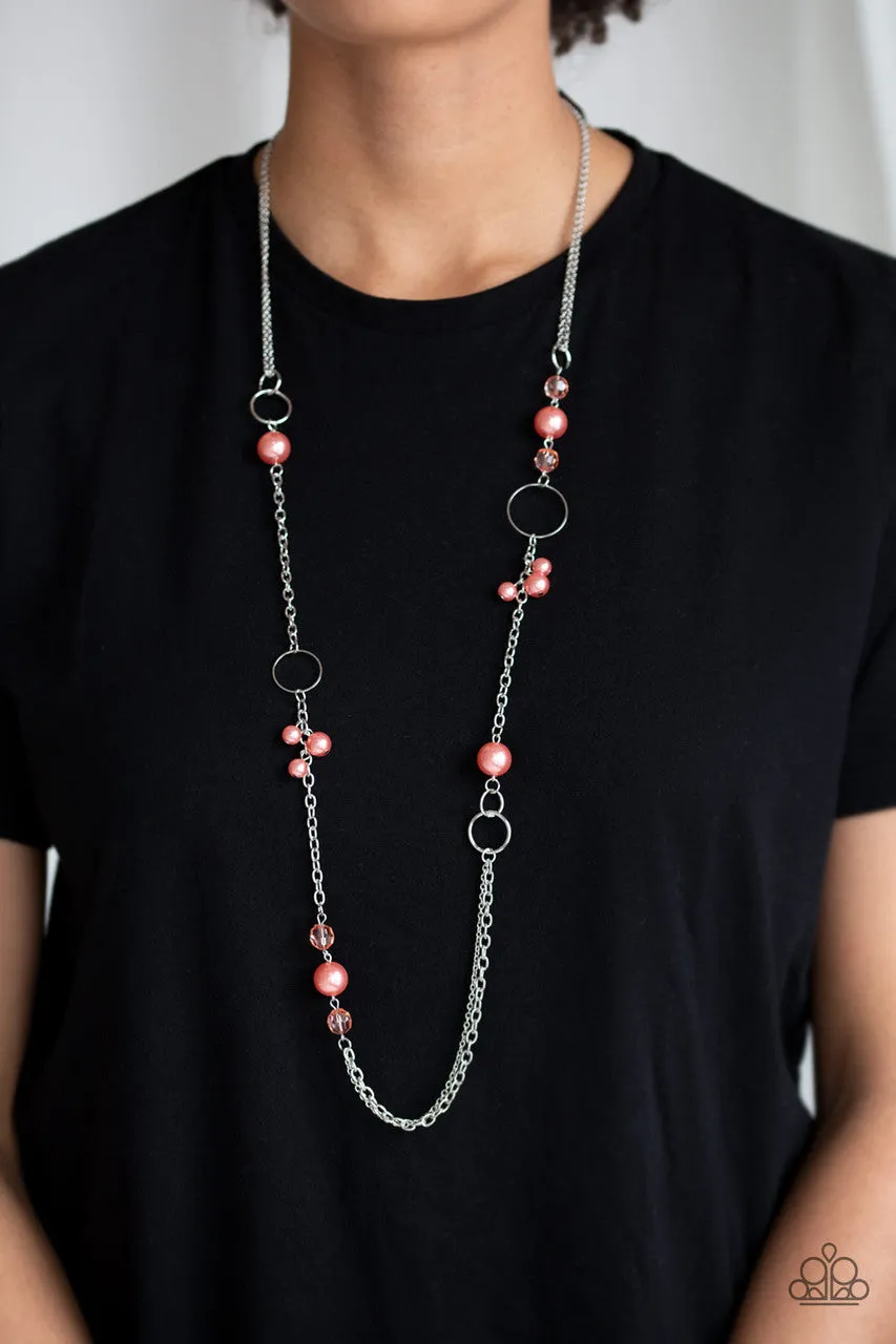 Pageant Princess Orange Paparazzi Necklace