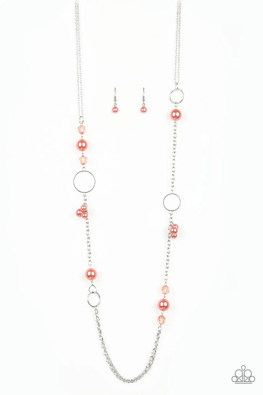 Pageant Princess Orange Paparazzi Necklace