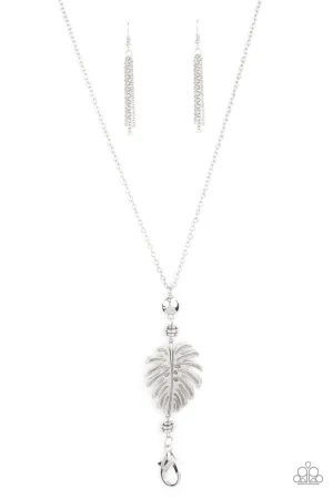 Palm Promenade Silver Paparazzi Lanyard Necklace