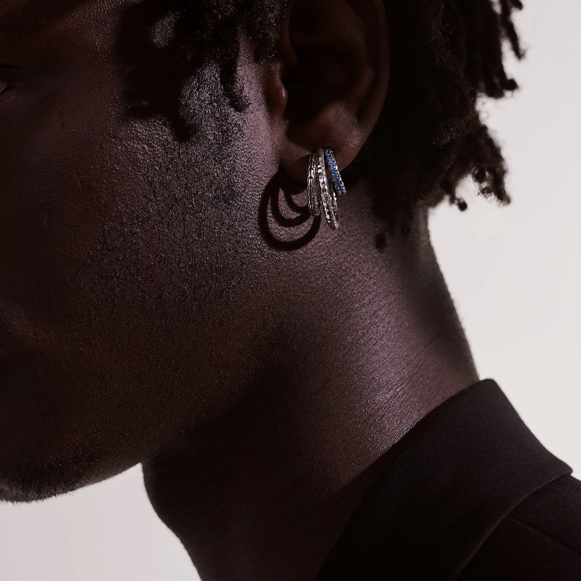 Palu Pave J Hoop Earring
