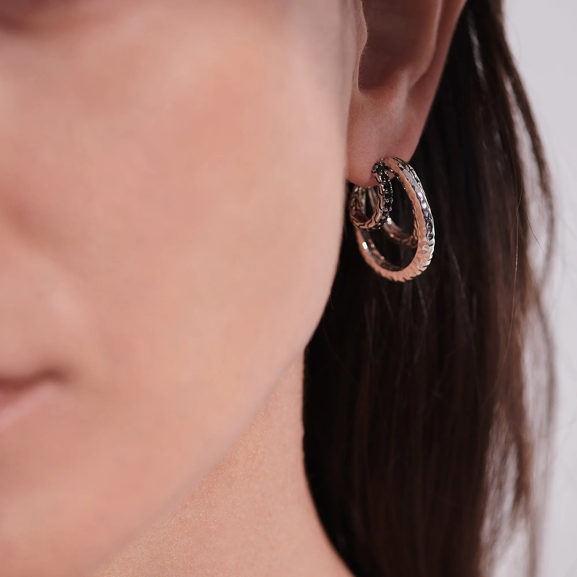 Palu Pave J Hoop Earring