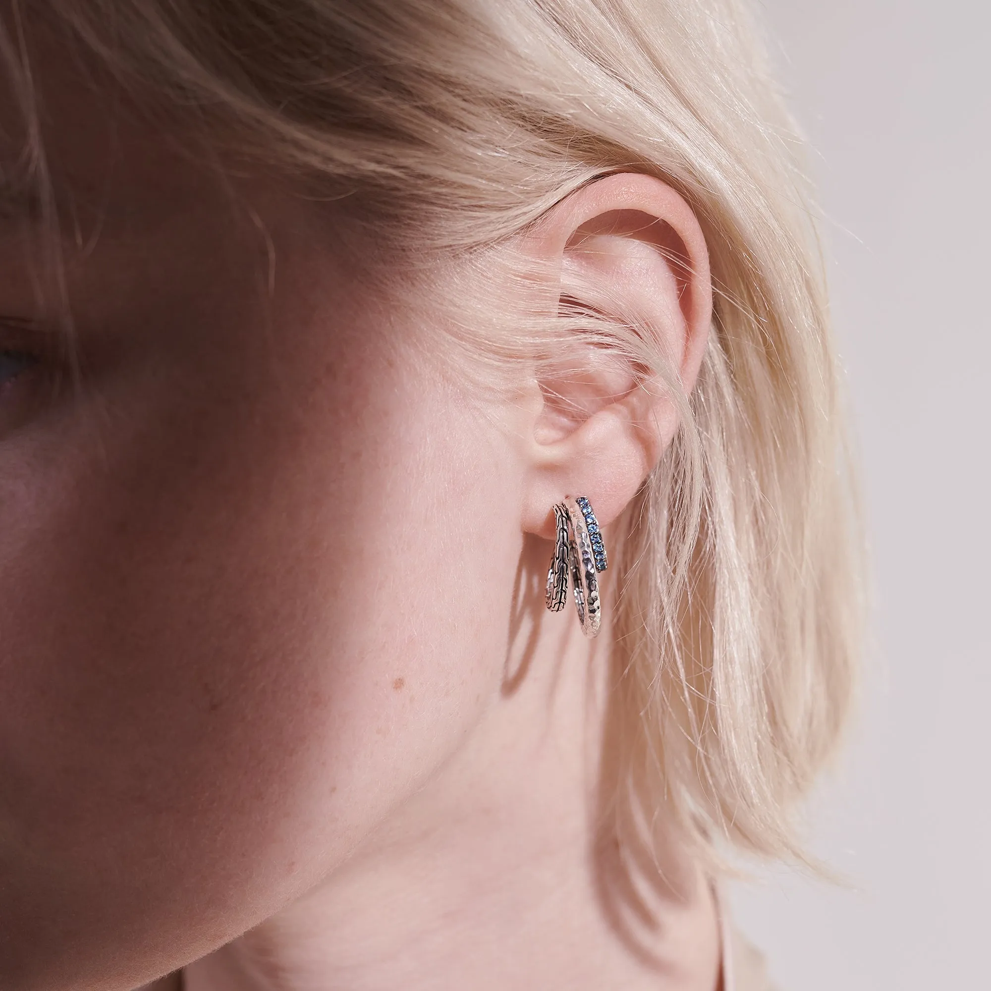 Palu Pave J Hoop Earring