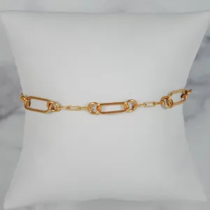 Paperclip Link Floating Bracelet - Gold-Filled