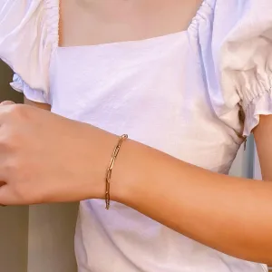 Paperlink Chain Gold Filled Bracelet