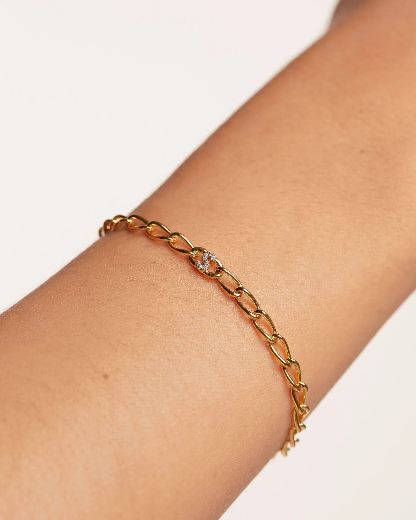 PDPAOLA Letter S Chain Bracelet