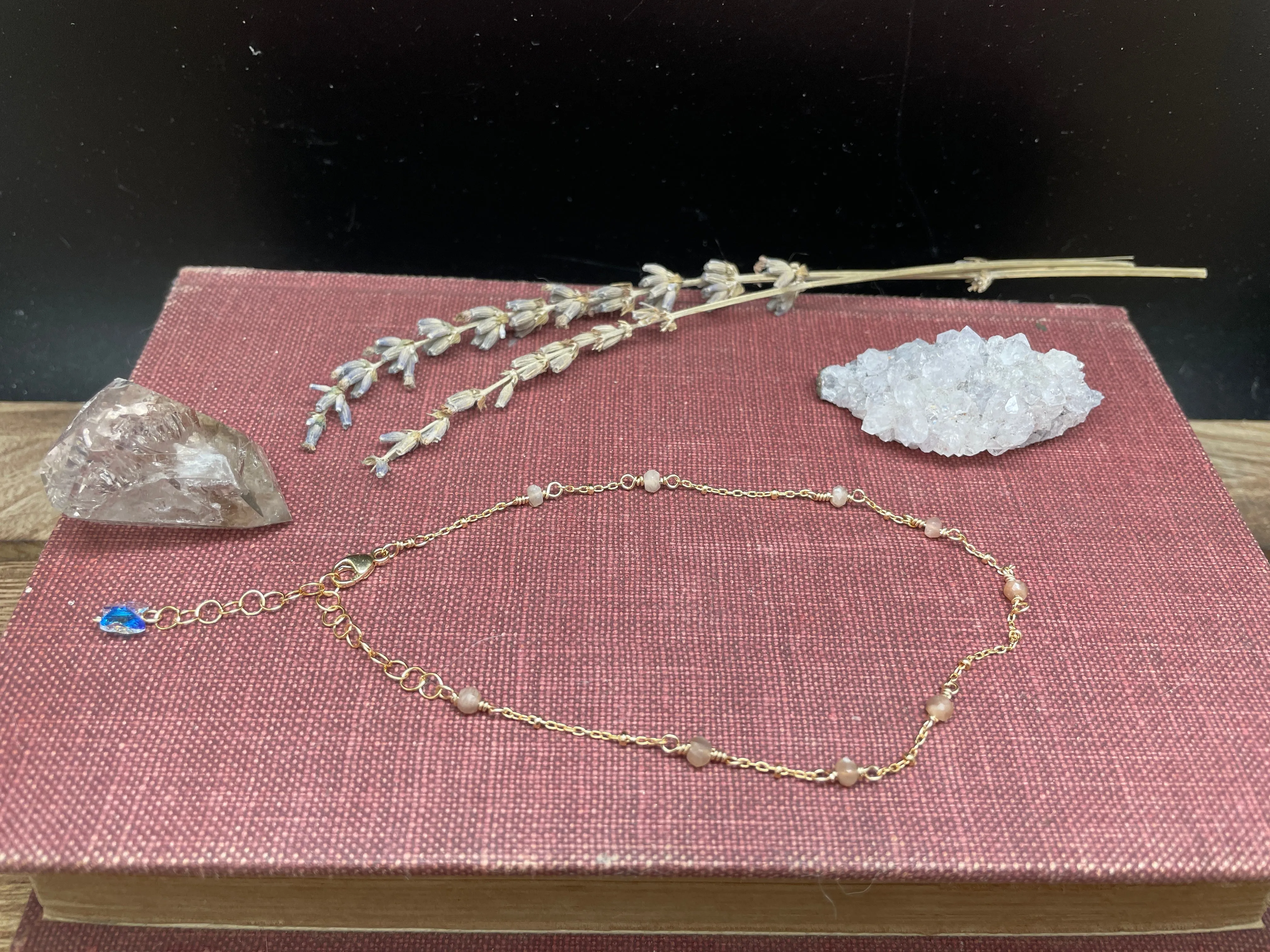 Peach Moonstone 14k Gold Fill Anklet