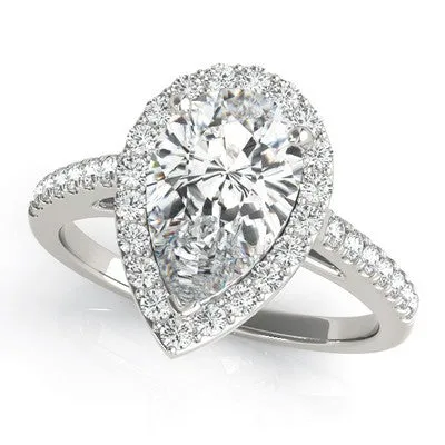 Pear Shape Halo Engagement Ring