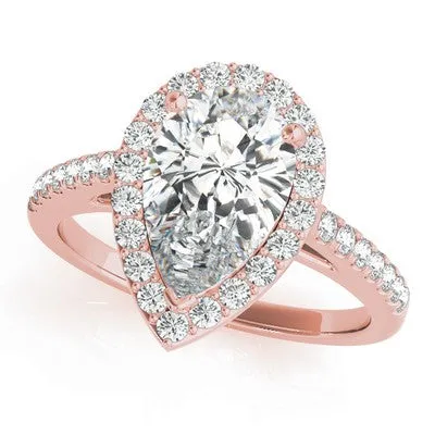 Pear Shape Halo Engagement Ring