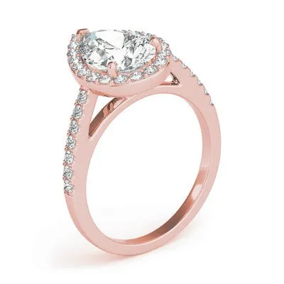 Pear Shape Halo Engagement Ring