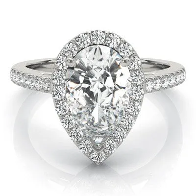 Pear Shape Halo Engagement Ring